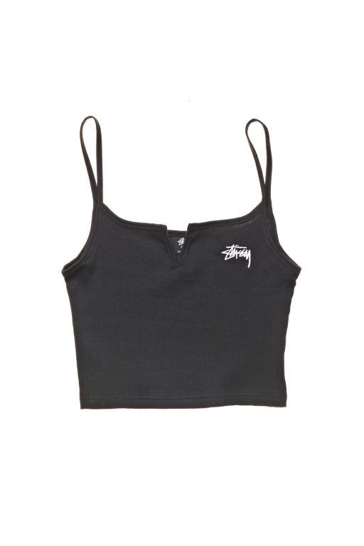 Stussy Womens Elson Rib Singlets Black - QZTDP7850